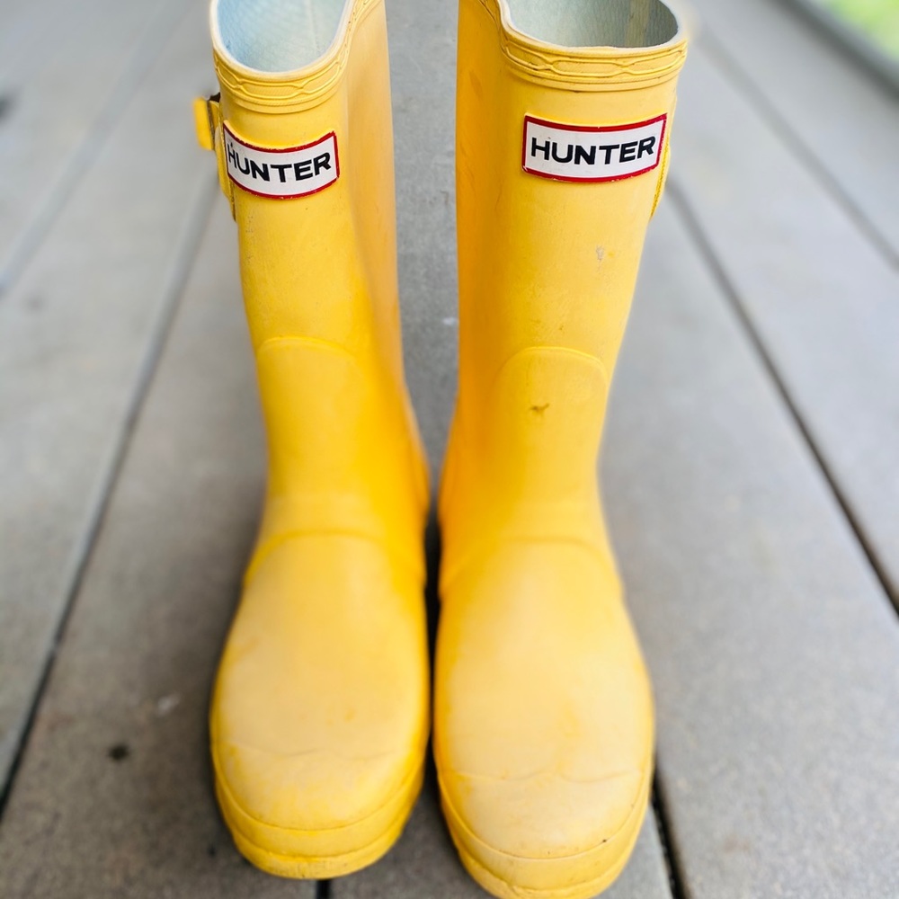 Yellow authentic Hunter Boots